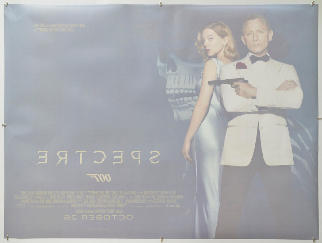 007: Spectre (Back) Cinema Quad Movie Poster