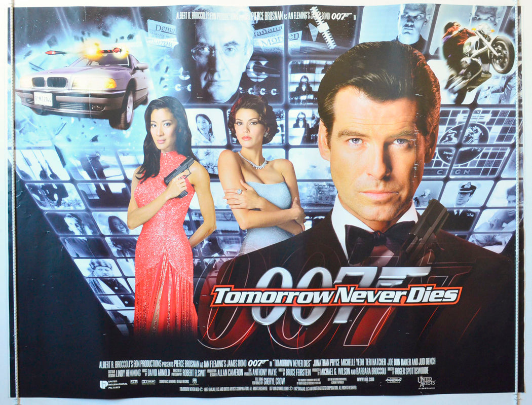 007 : Tomorrow Never Dies (James Bond) Original British Quad Poster - Movie Poster