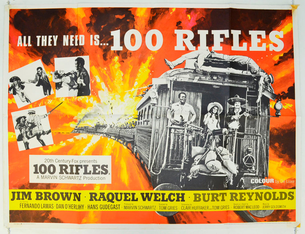 100 Rifles Original British Quad Poster - Film Poster - Movie Poster