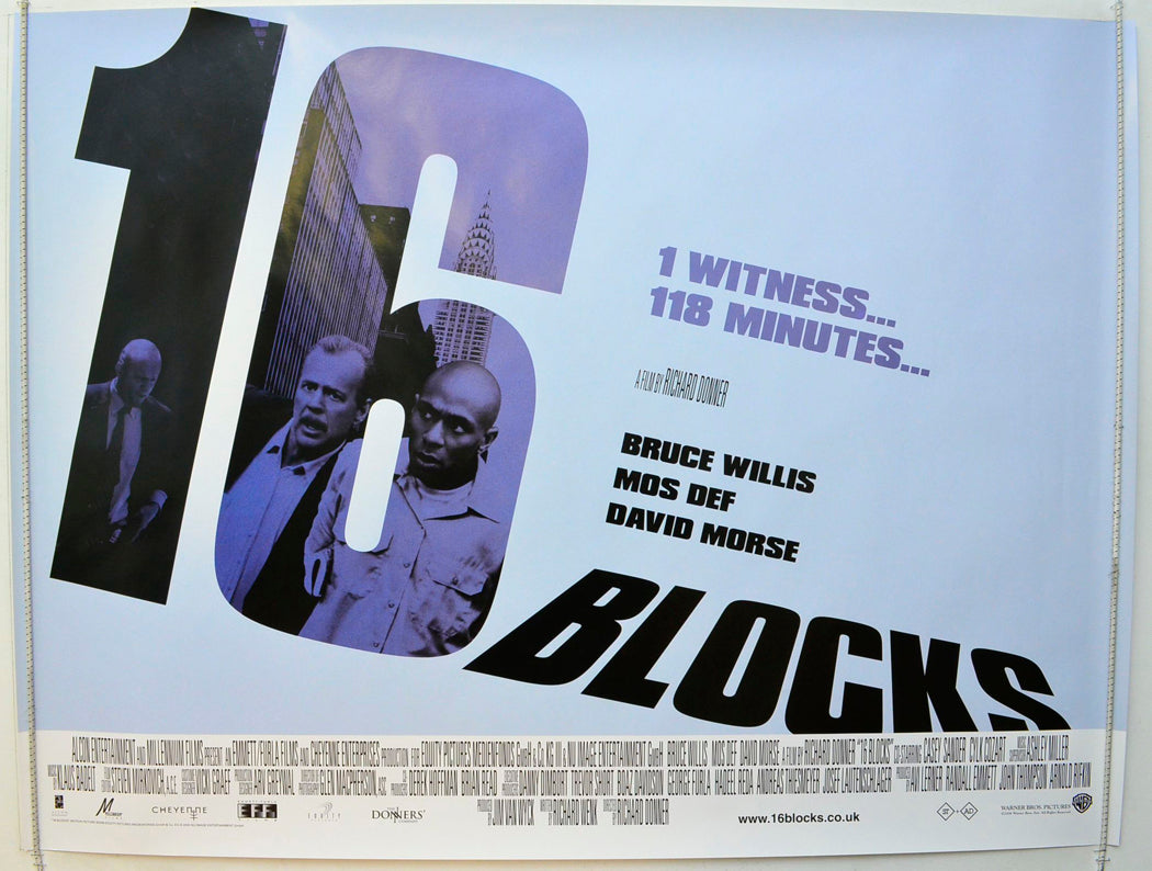 16 Blocks Original British Quad Poster - Film Poster - Movie Poster