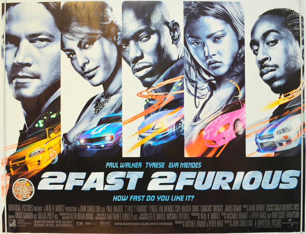 2 Fast 2 Furious Original British Quad Poster - Film Poster - Movie Poster