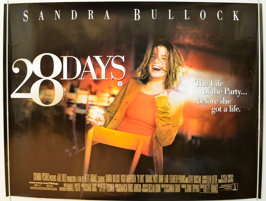 28 Days Original British Quad Poster - Film Poster - Movie Poster