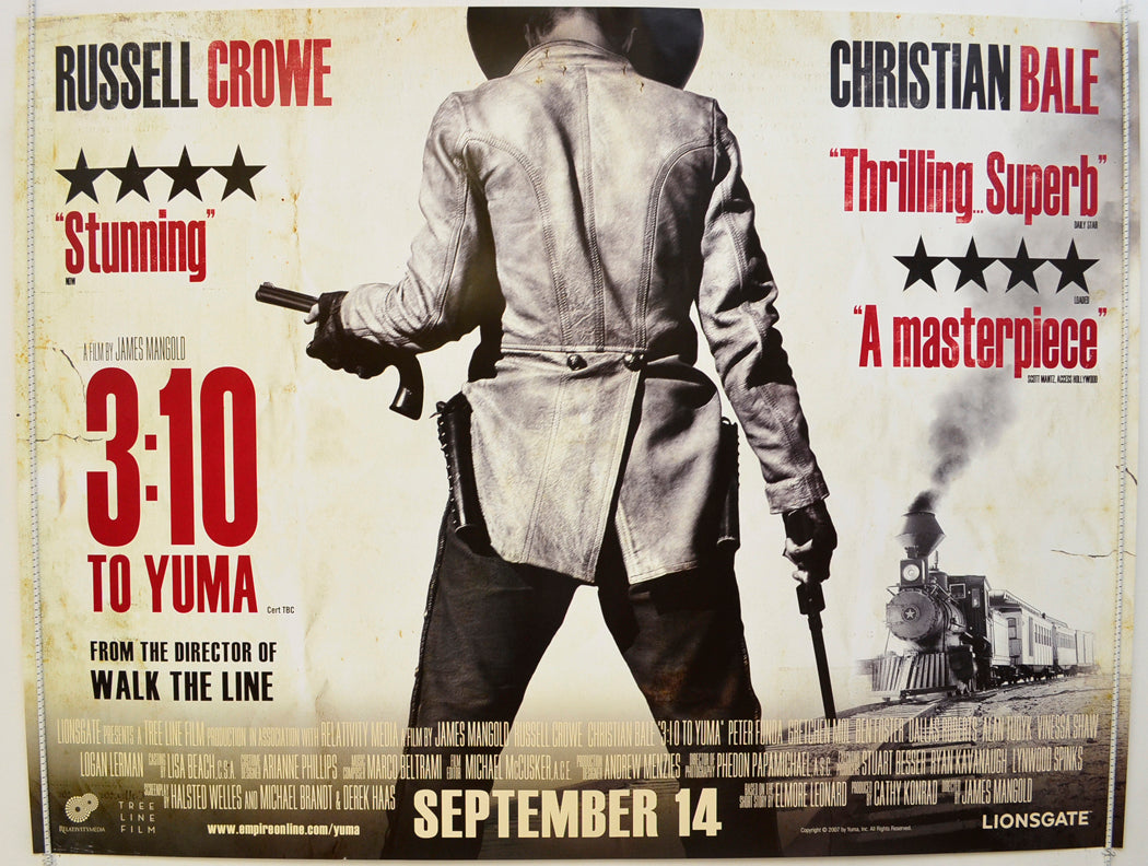 3:10 To Yuma Original Quad Poster - Film Poster - Movie Poster