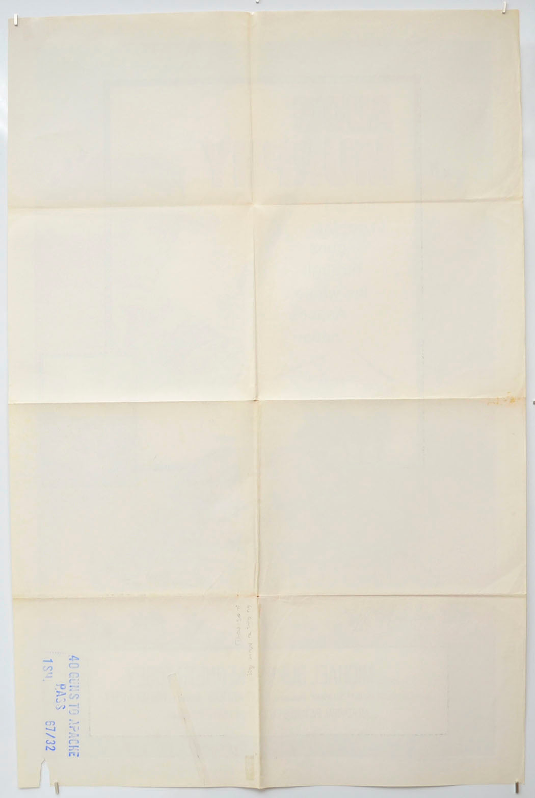 40 GUNS TO APACHE PASS (Back) Cinema One Sheet Movie Poster