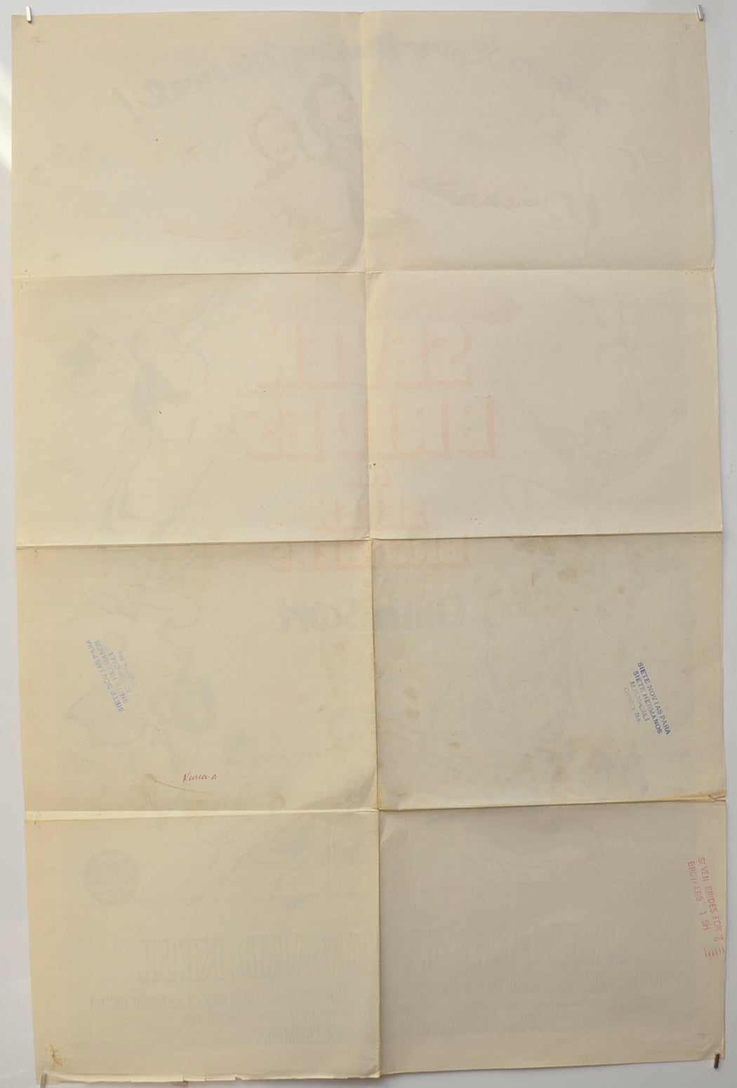 SEVEN BRIDES FOR SEVEN BROTHERS (Back) Cinema One Sheet Movie Poster