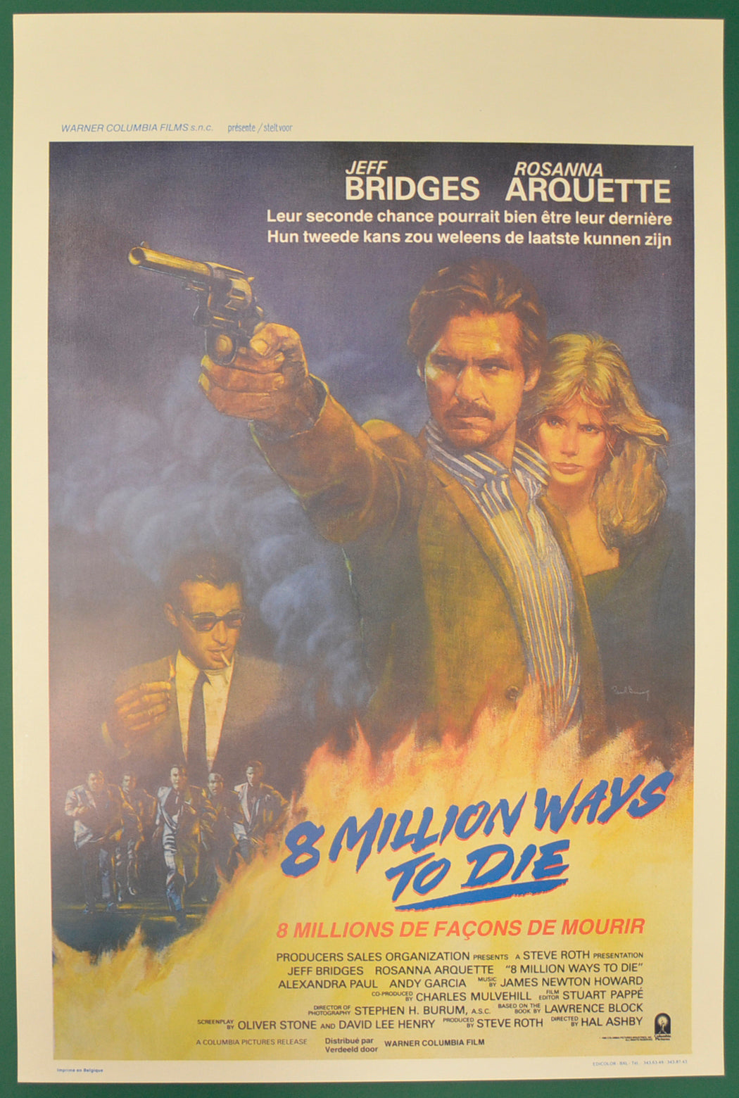 8 Million Ways To Die (Belgian French Title - 8 millions de façons de mourir) Original Belgian Poster - Film Poster - Movie Poster