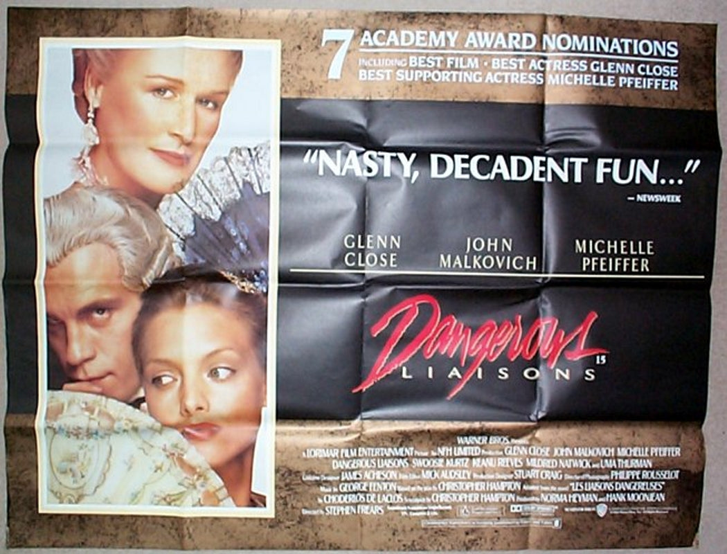 Dangerous Liaisons Original Quad Movie Poster