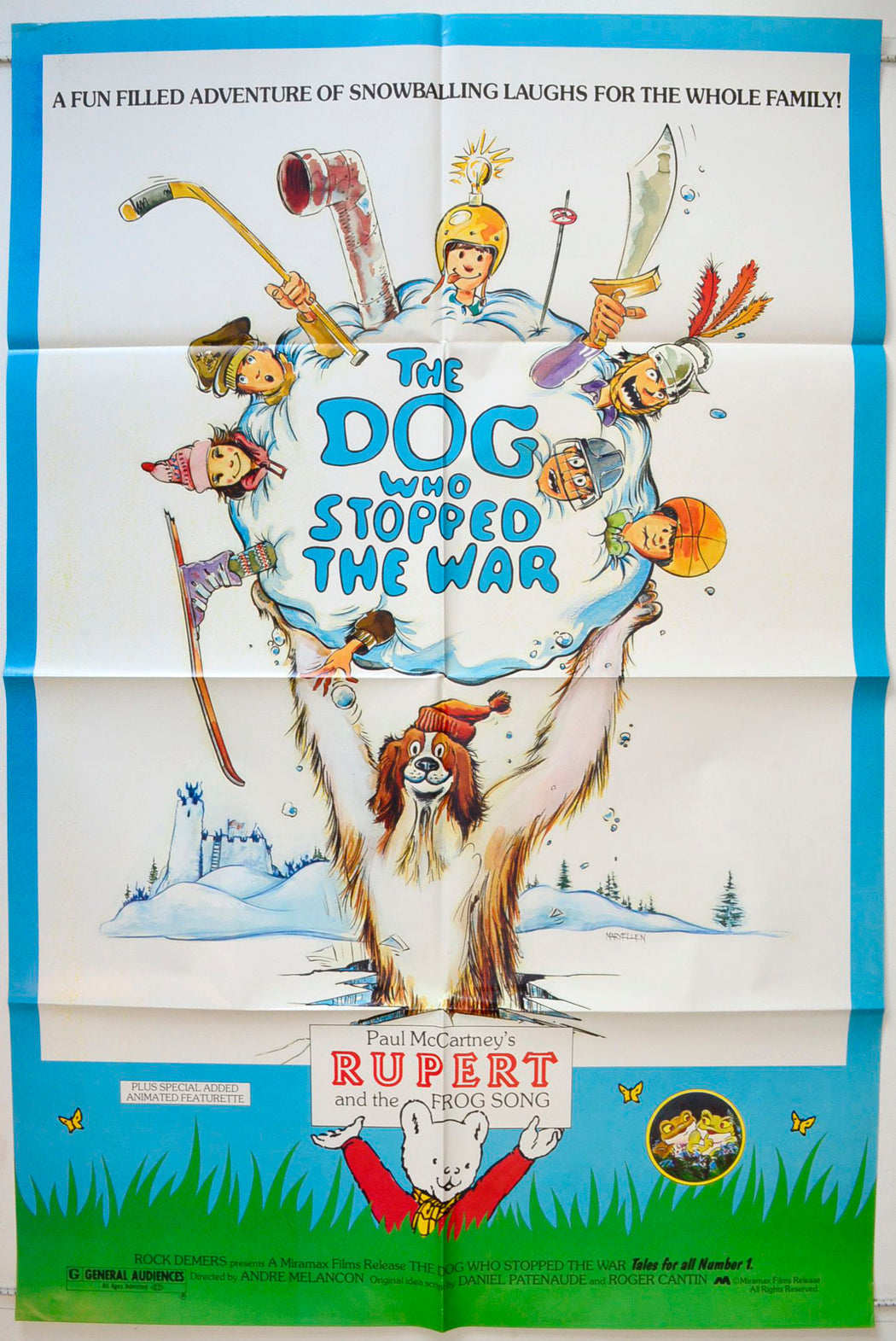 The Dog Who Stopped The War / Rupert The Bear And The Frog Song (Double Bill) (a.k.a. La guerre des tuques) Original One Sheet Poster - Movie Poster