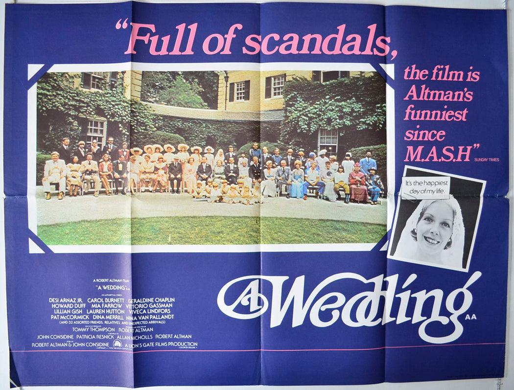 A Wedding Original British Quad Poster - Movie Poster