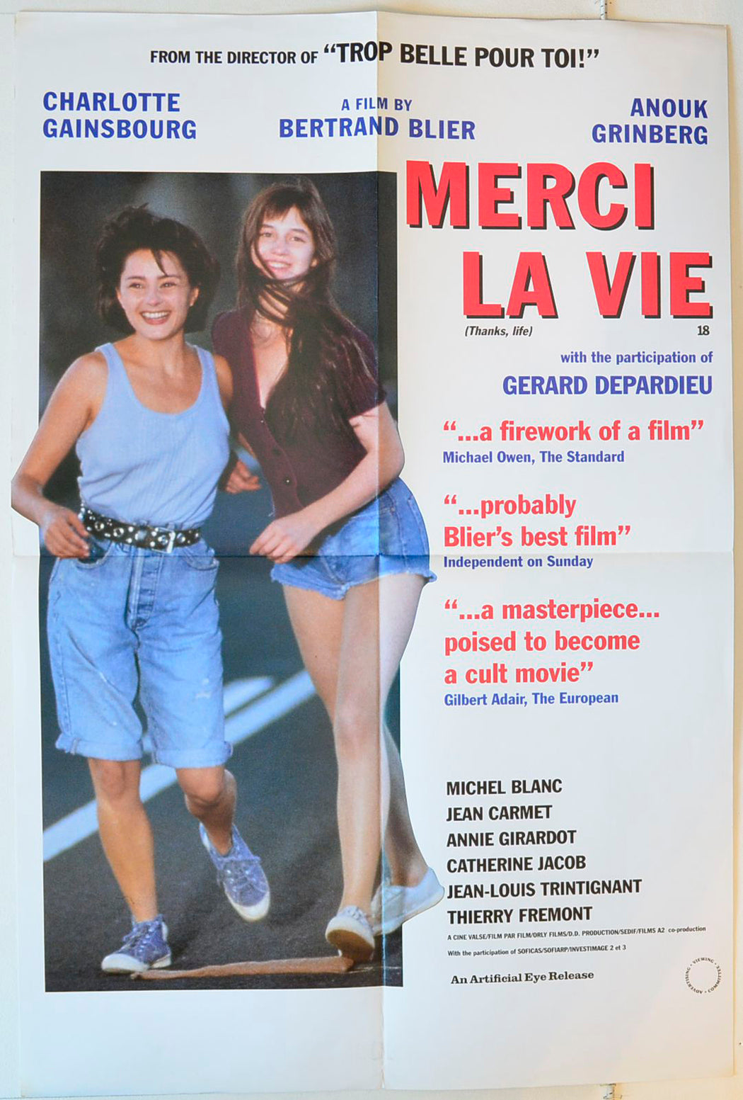 Merci La Vie (a.k.a. Thank You Life) Original Double Crown Poster - Movie Poster