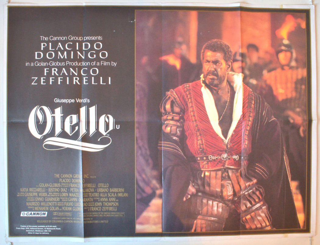 Otello Original British Quad Poster - Movie Poster
