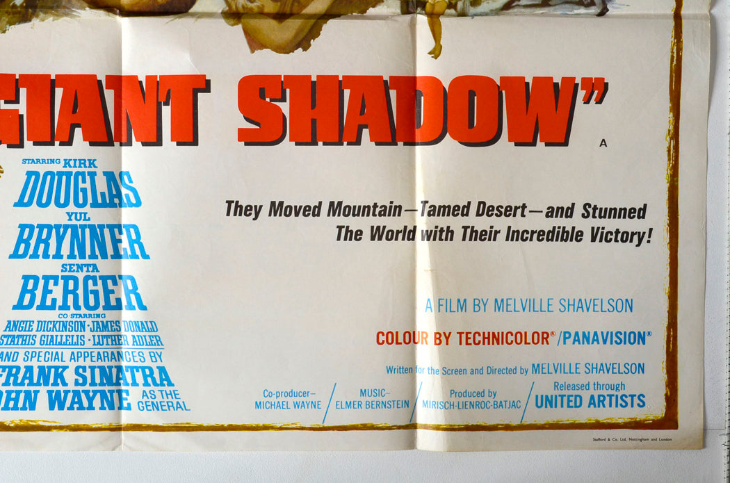 “Cast A Giant Shadow” Original British Quad Poster - Movie Poster