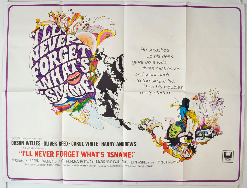 I'll Never Forget What's 'Isname (a.k.a. I’ll Never Forget What’s ‘is Name) Original British Quad Poster - Movie Poster
