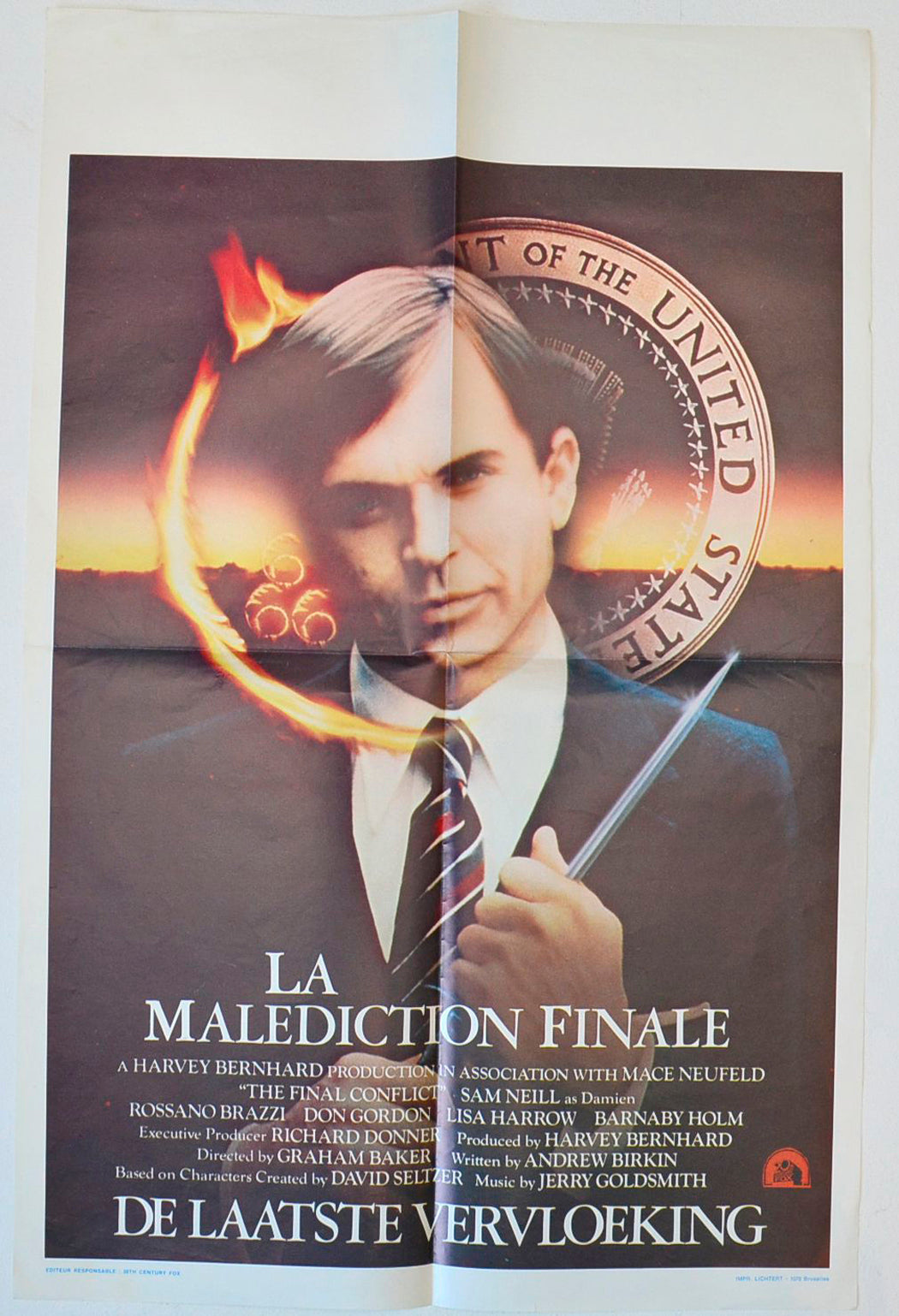Omen III : The Final Conflict (Belgian / Dutch Title : De Laatste Vervloeking) Original Belgian Poster - Movie Poster