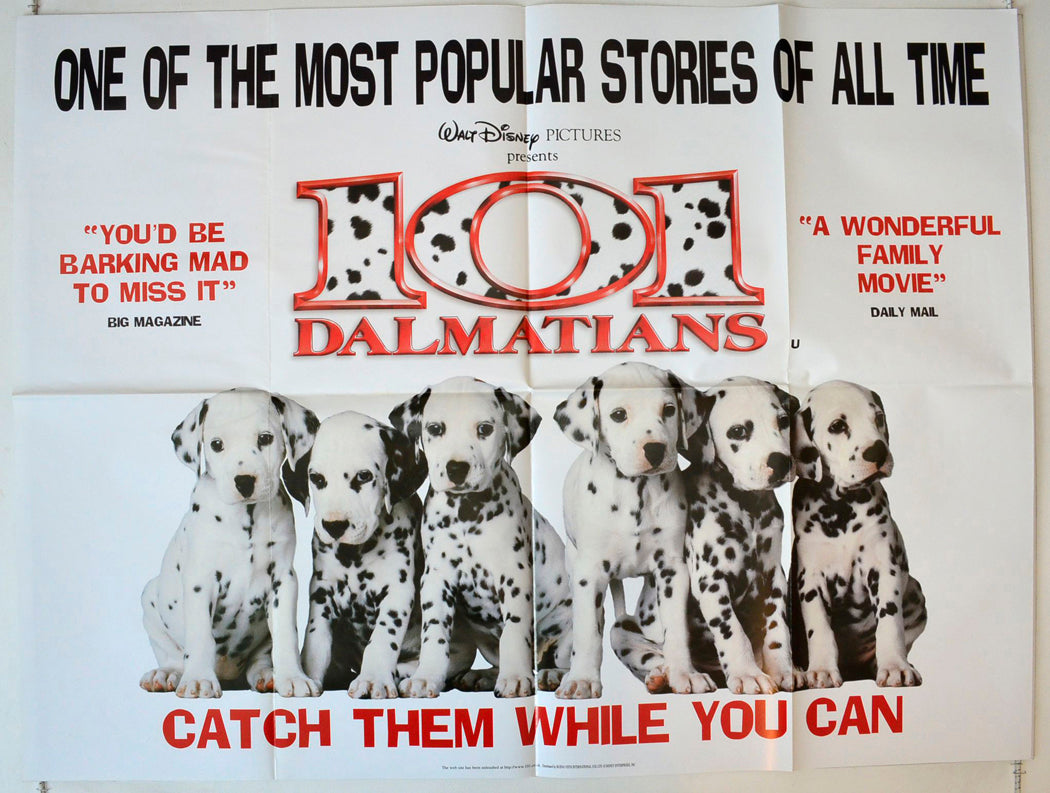 101 Dalmatians (Live Action) (Teaser / Advance Version) Original British Quad Poster - Movie Poster
