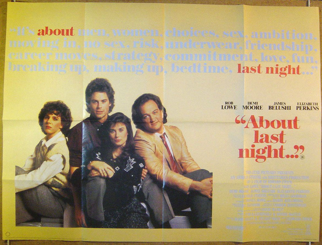 About Last Night Original Quad Movie Poster