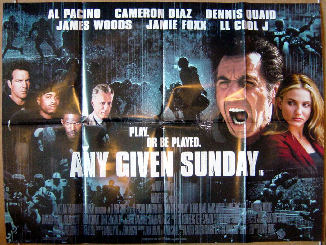 Any Given Sunday Original Quad Movie Poster