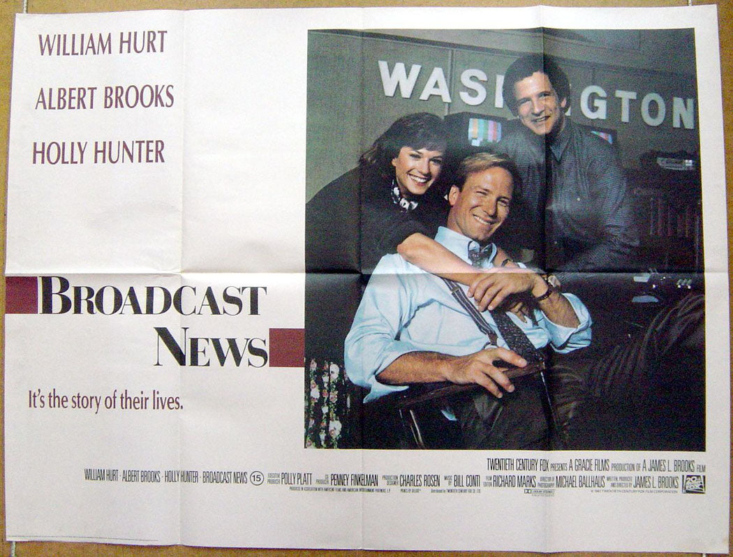 Broadcast News Original Quad Movie Poster
