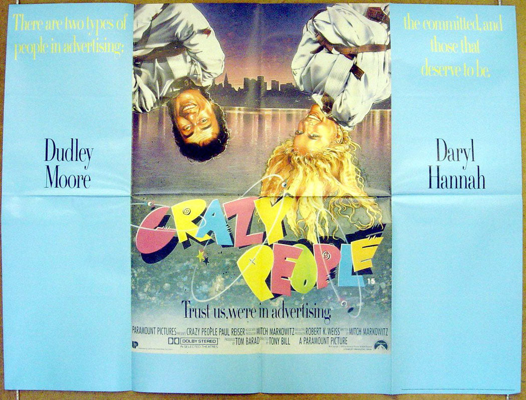 Crazy People Original Quad Movie Poster