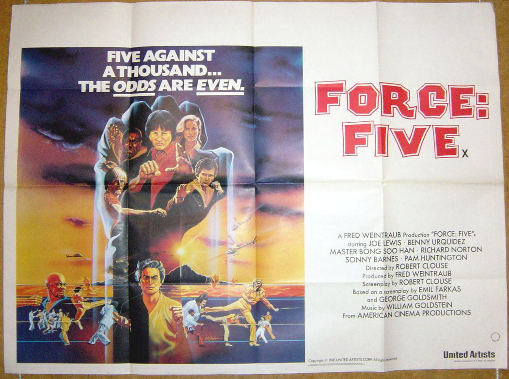 Force Five Original Quad Movie Poster