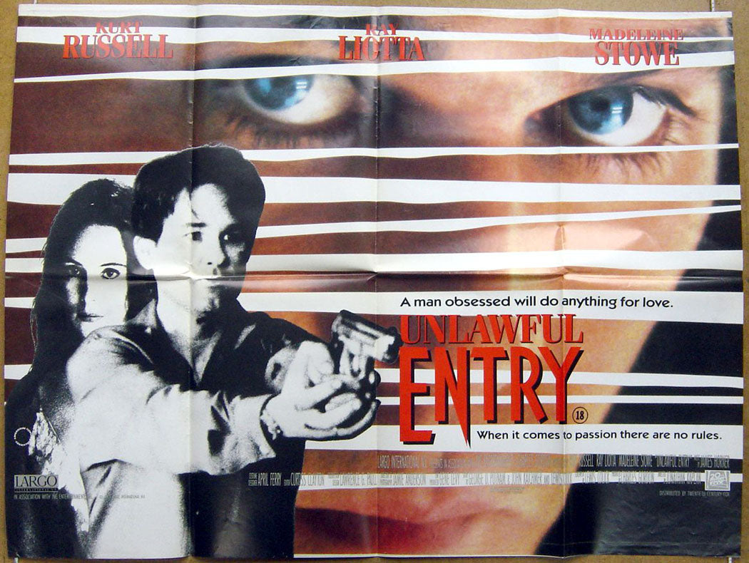 Unlawful Entry Original Quad Movie Poster