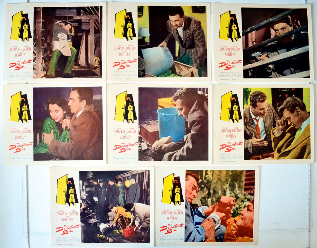 The Deadliest Sin (a.k.a. Confession) Set of 8 Original USA Cinema Lobby Cards