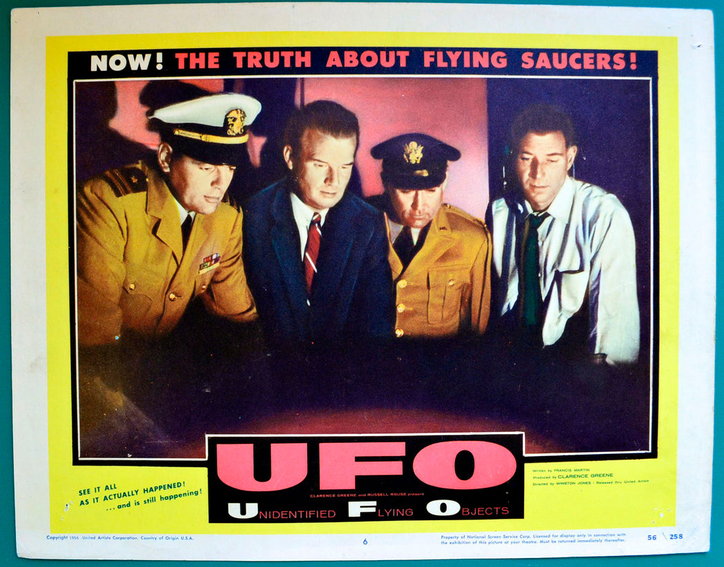 UFO : Unidentified Flying Objects (a.k.a. Unidentified Flying Objects: The True Story of Flying Saucers) Original USA Cinema Lobby Card #6