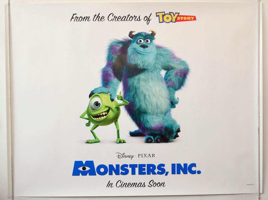 Monsters Inc (Teaser / Advance Version) Original British Quad Poster - Movie Poster