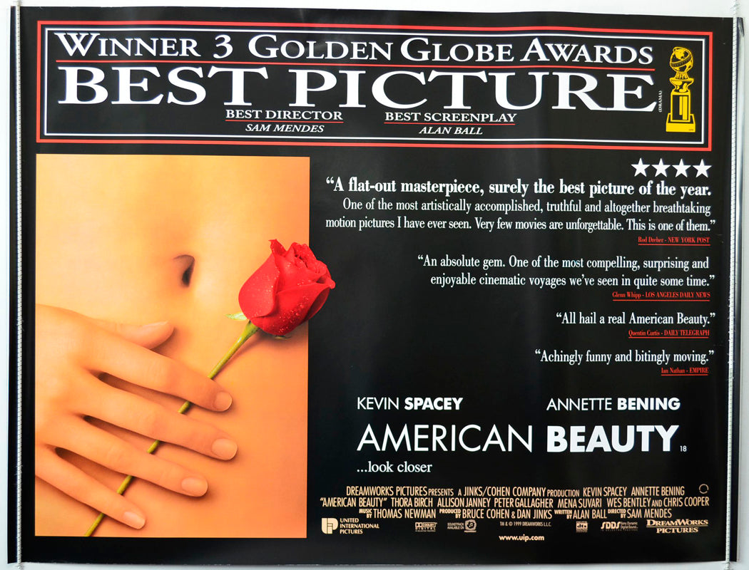 American Beauty (Awards Version) Original British Quad Poster - Movie Poster
