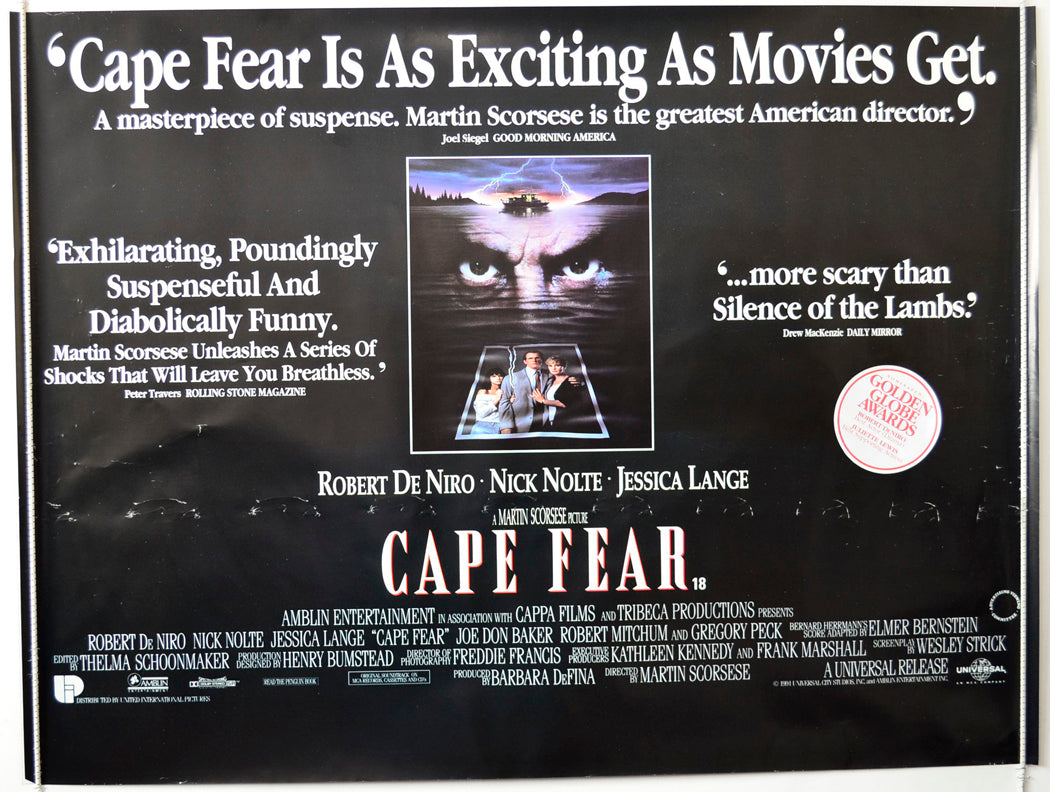 Cape Fear (Quotes Version) Original British Quad Poster - Movie Poster