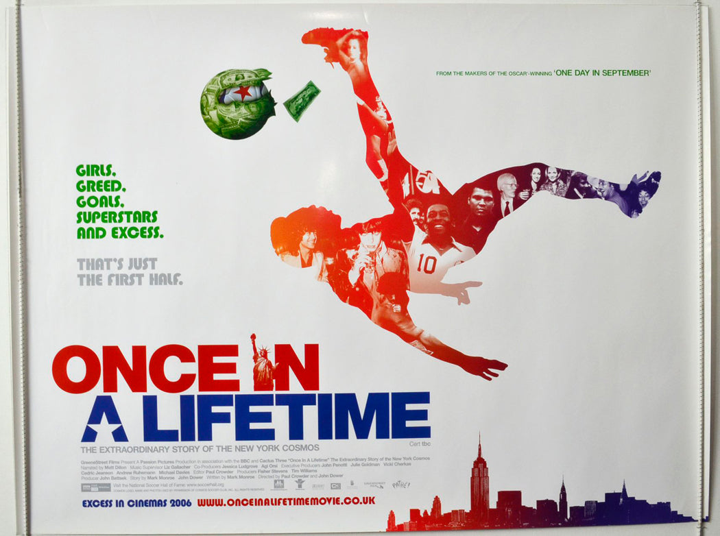 Once In A Lifetime : The Extraordinary Story Of The New York Cosmos Original British Quad Poster - Movie Poster