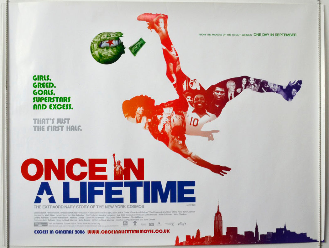 Once In A Lifetime : The Extraordinary Story Of The New York Cosmos Original British Quad Poster - Movie Poster