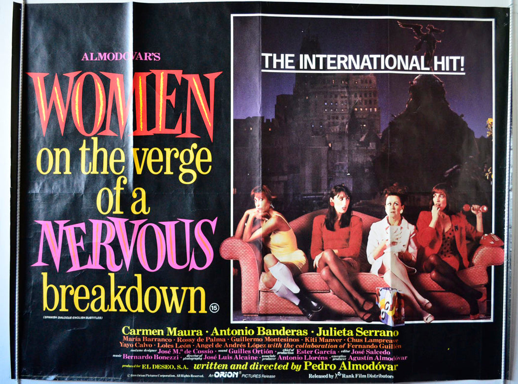 Women On The Verge Of A Nervous Breakdown (a.k.a. MUJERES AL BORDE DE UN ATAQUE DE NERVIOS) Original British Quad Poster - Movie Poster