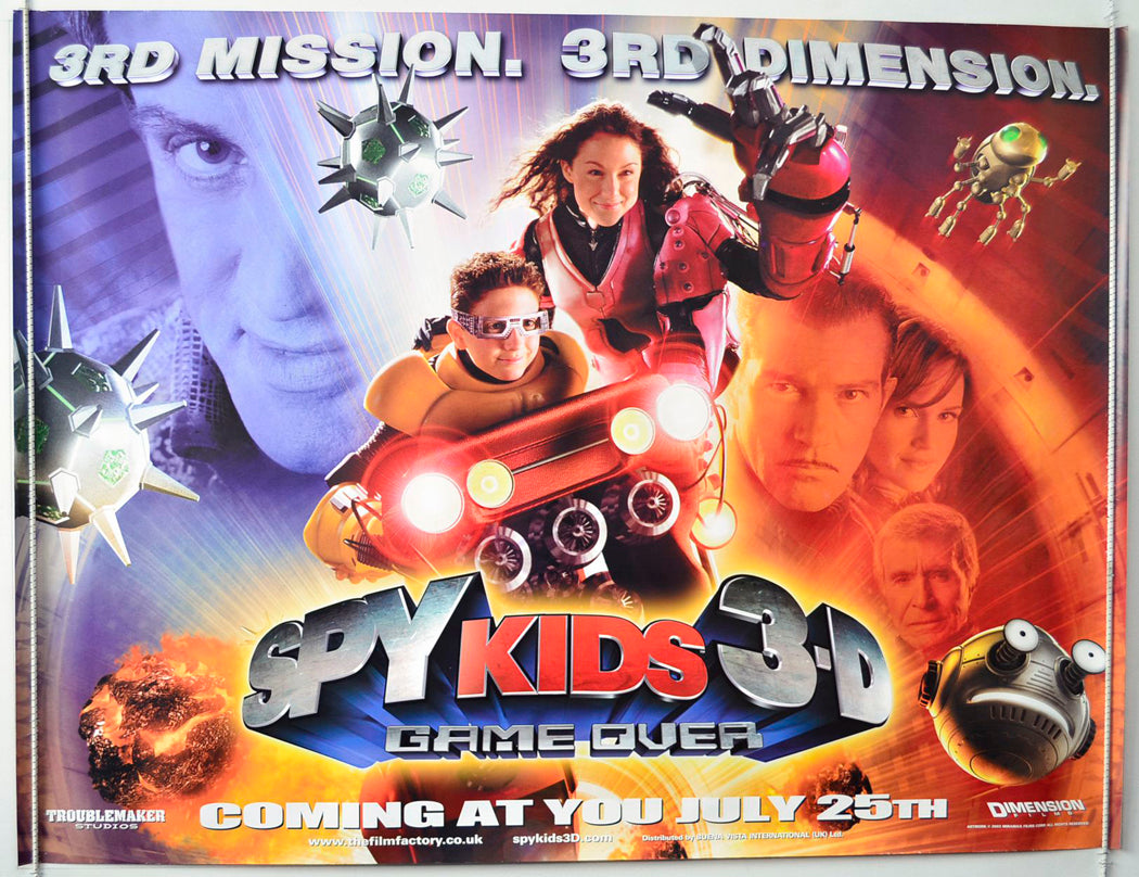Spy Kids 3-D : Game Over (Teaser / Advance Version) Original British Quad Poster - Movie Poster