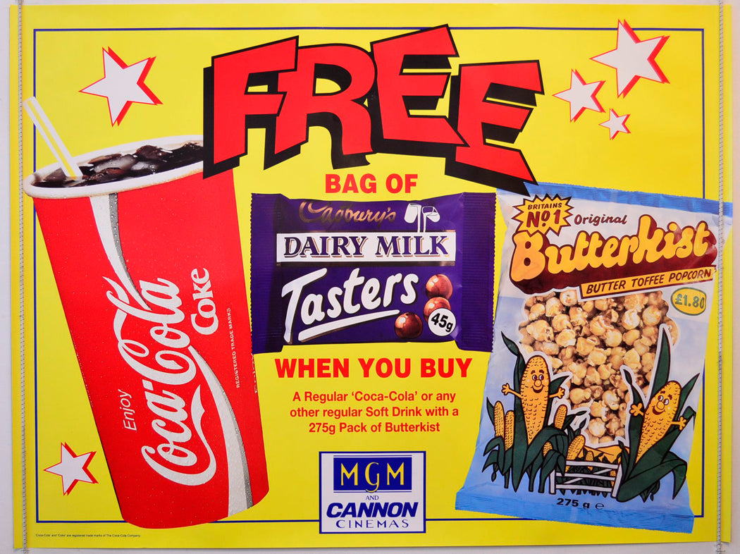 Coke / Dairy Milk / Butterkist with MGM Cinema Logo (Cinema Advertising Poster) Original British Quad Poster - Movie Poster