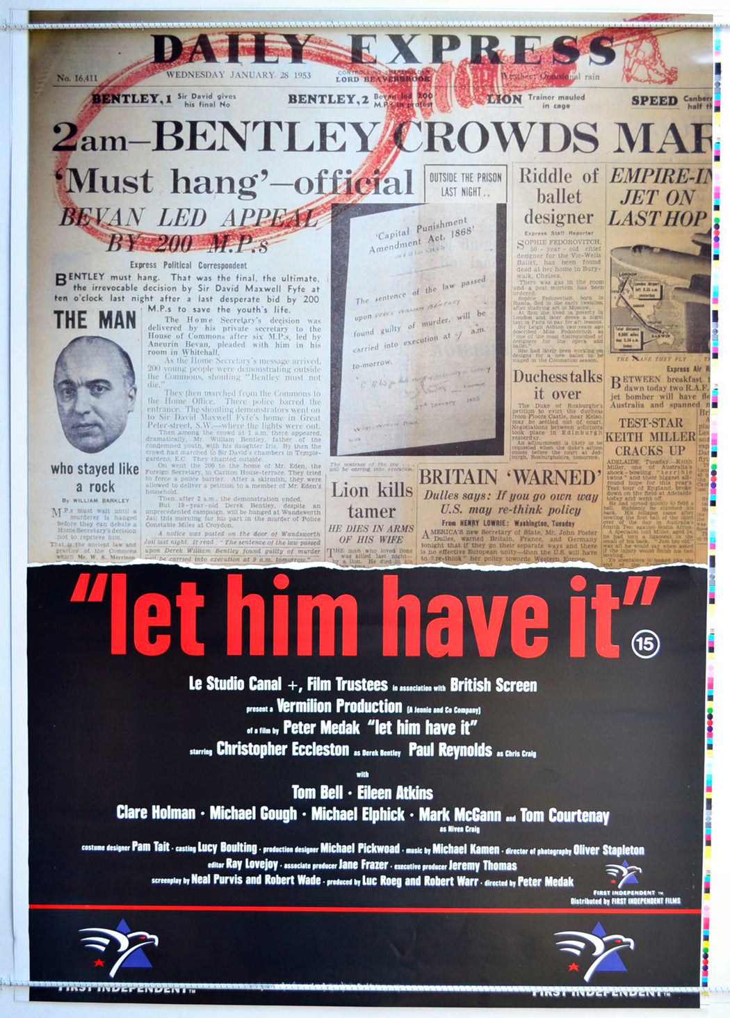 Let Him Have It Original One Sheet Printers Proof Poster - Movie Poster