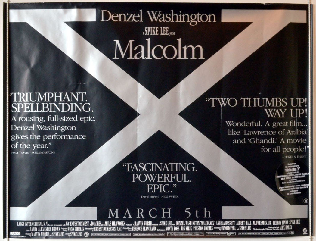 Malcolm X Original Quad Movie Poster