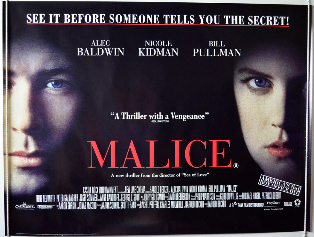 Malice Original British Quad Poster - Movie Poster