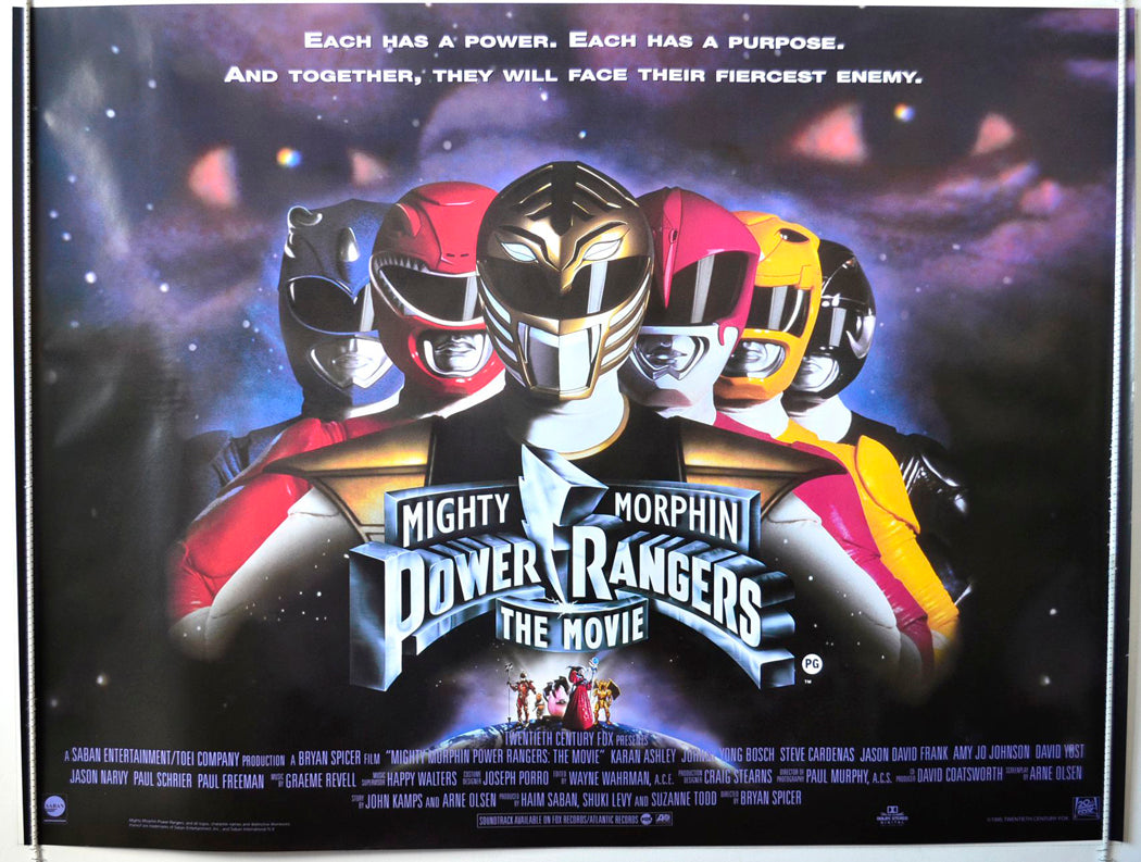 Mighty Morphin Power Rangers Original British Quad Poster - Movie Poster