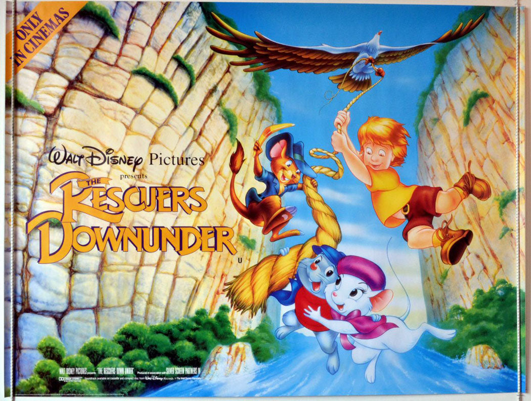 The Rescuers Down Under Original Quad Movie Poster