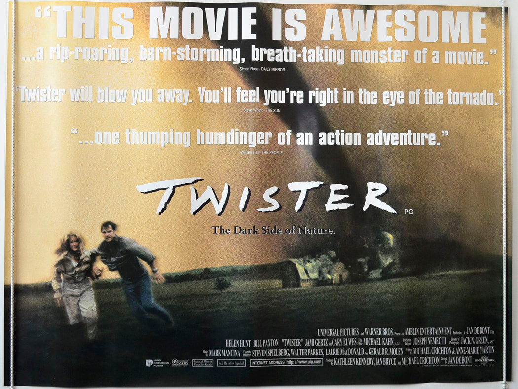 Twister (Quotes Version) Original British Quad Poster - Movie Poster