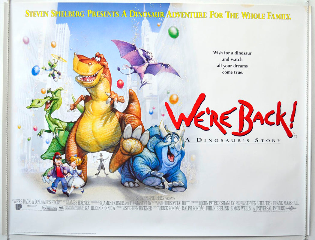 We're Back : A Dinosaur's Story Original British Quad Poster - Movie Poster
