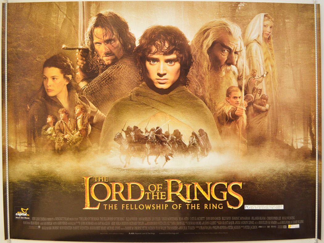 Lord Of The Rings : The Fellowship Of The Ring Original Quad Poster - Film Poster - Movie Poster