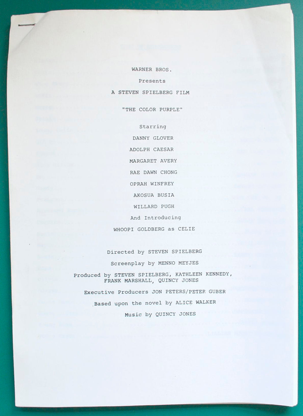 The Color Purple - Production Info