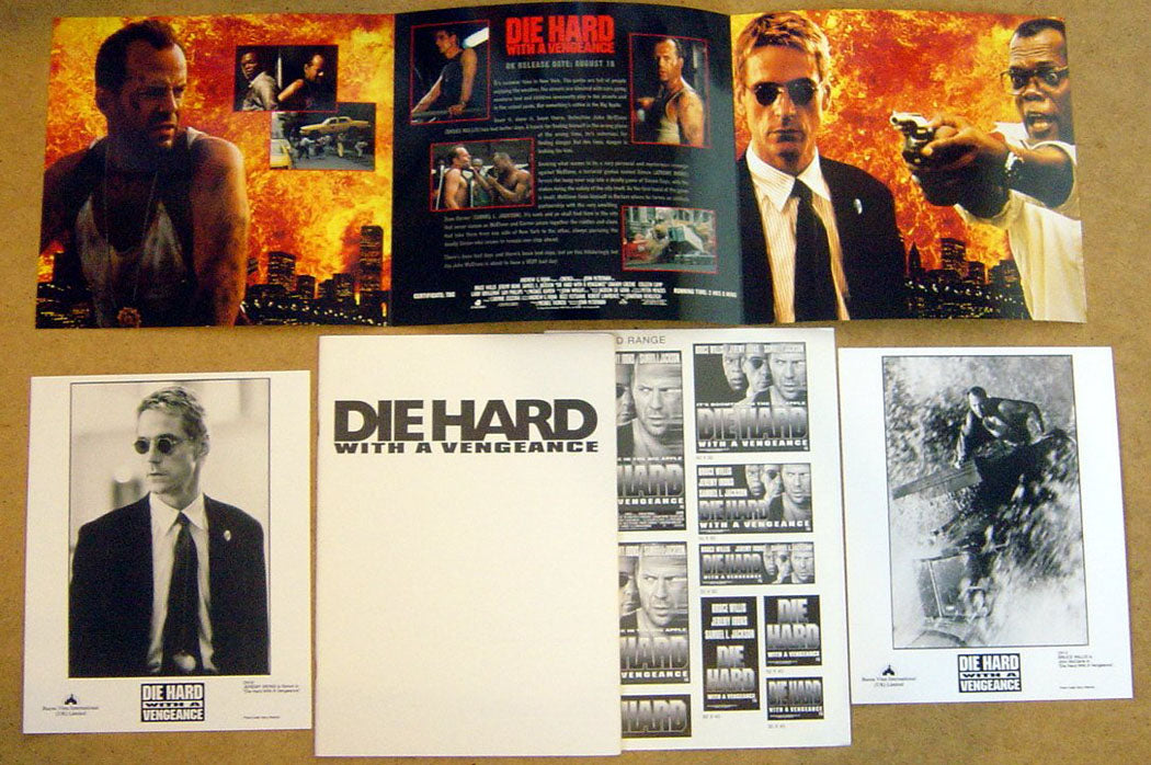 Die Hard With A Vengeance Original Press Kit With 2 Black And White Stills