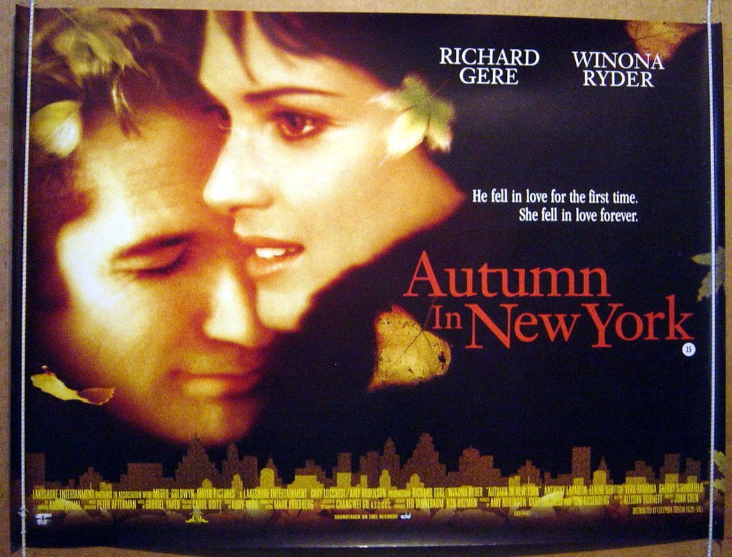 Autumn In New York Original Quad Movie Poster