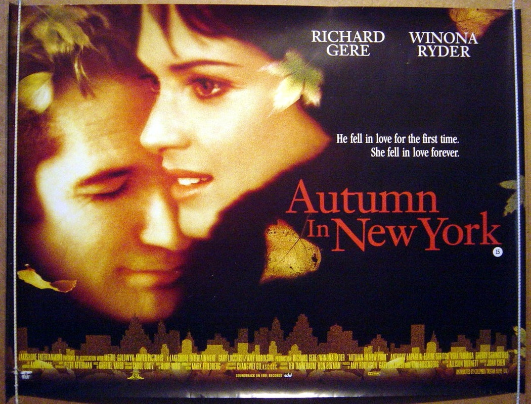 Autumn In New York Original Quad Movie Poster