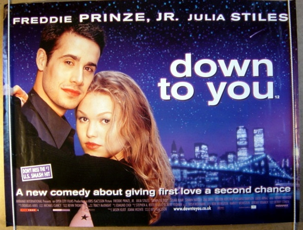 Down To You Original Quad Movie Poster