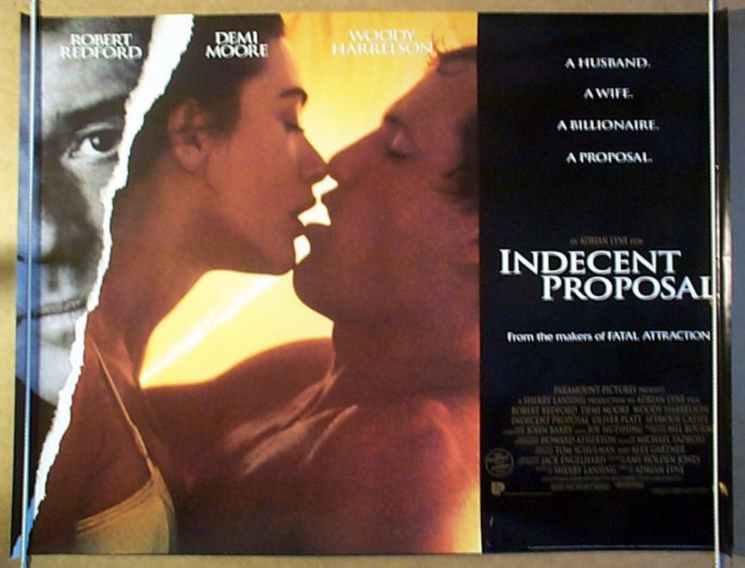 Indecent Proposal Original Quad Movie Poster