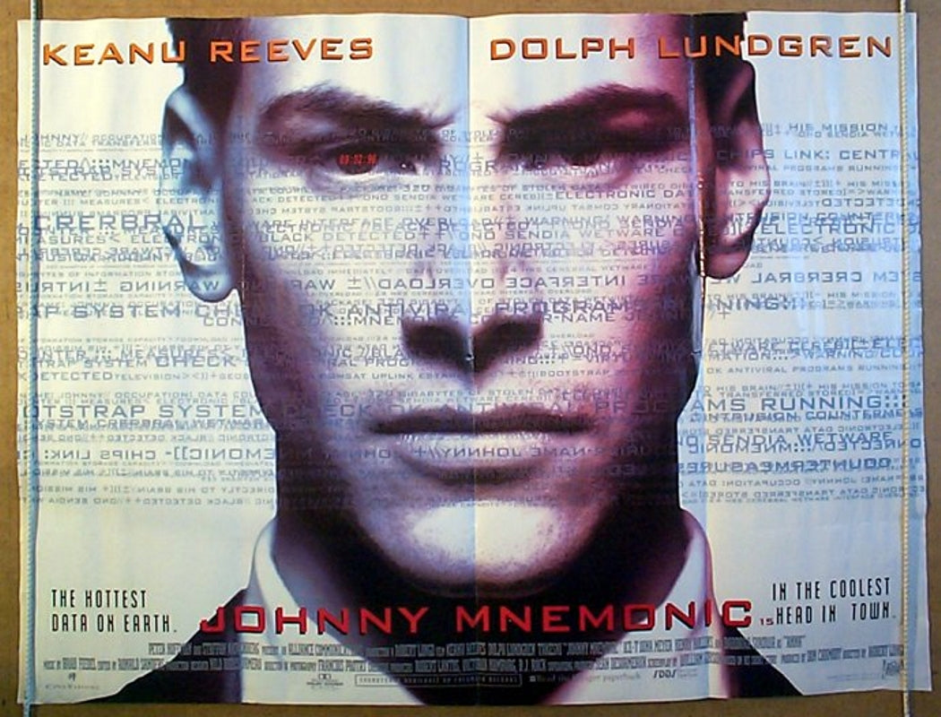Johnny Mnemonic Original Quad Movie Poster